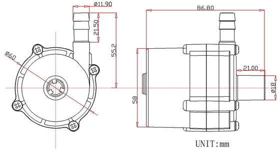 Máy bơm tăng cường 12V / 24V cho máy làm mát và bơm ánh sáng LED JQ-P6201 Lượng tối đa 21L / phút
