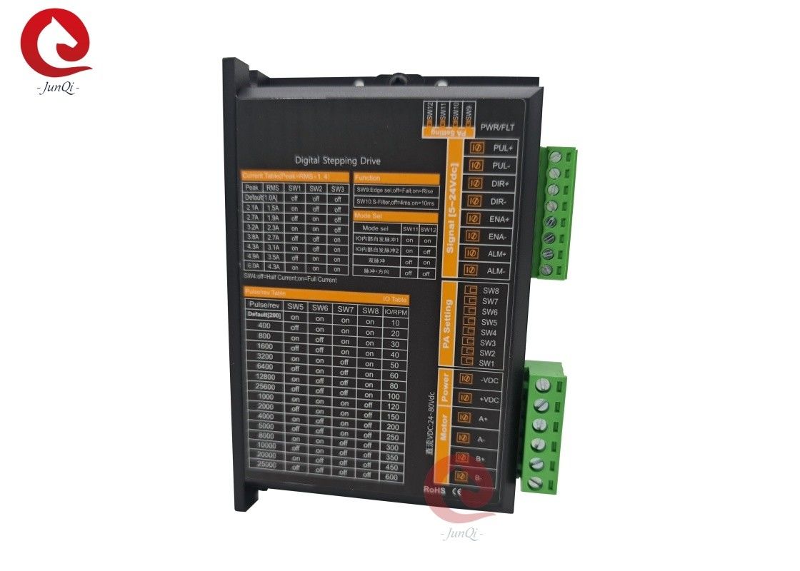 Trình điều khiển động cơ bước 2 pha JQ6A 24-80VDC 1-6A Bộ điều khiển động cơ bước cho Nema17 Nema 23 Nema34